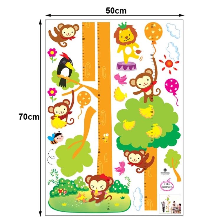 DIY Fashion Self Adhesive PVC Removable Wall Stickers / House Interior Decoration Pictures -- Cartoon Animal Height Ruler, Size: 70cm x 50cm