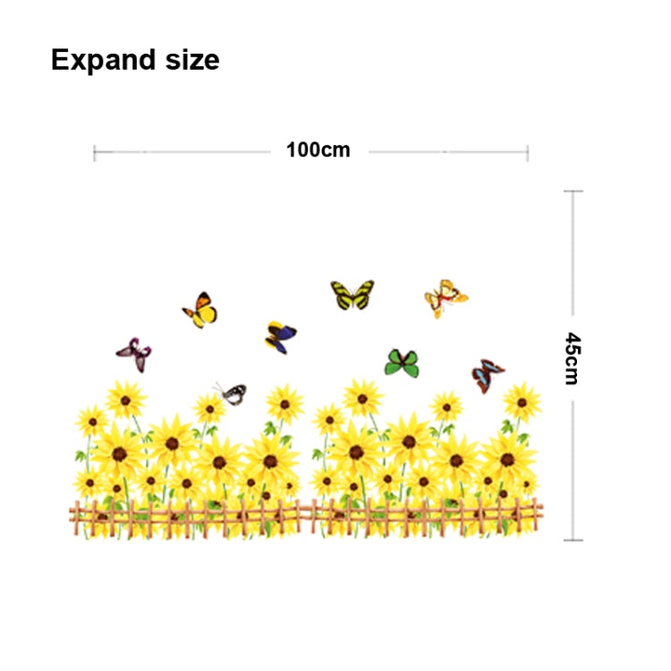 DIY Fashion Self Adhesive PVC Removable Wall Stickers / House Interior Decoration Pictures -- Sunflower & Butterfly, Size: 70cm x 50cm