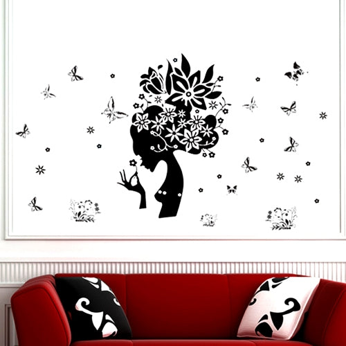 DIY Fashion Self Adhesive PVC Removable Wall Stickers / House Interior Decoration Pictures -- Flower Fairy, Size: 70cm x 50cm