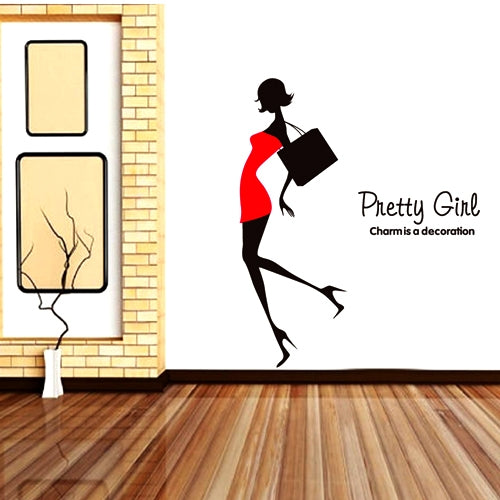 DIY Fashion Self Adhesive PVC Removable Wall Stickers / House Interior Decoration Pictures -- Pretty Girl, Size : 70cm x 50cm