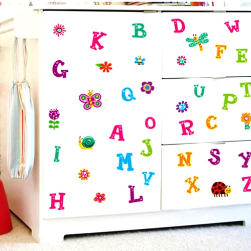 DIY Fashion Self Adhesive PVC Removable Wall Stickers / House Interior Decoration Pictures -- Cartoon Letter Wall, Size: 70cm x 50cm