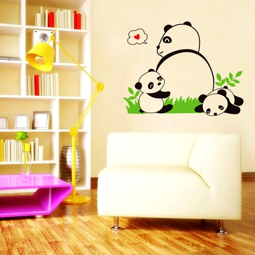 DIY Fashion Self Adhesive PVC Removable Wall Stickers / House Interior Decoration Pictures -- Panda Family, Size: 70cm x 50cm