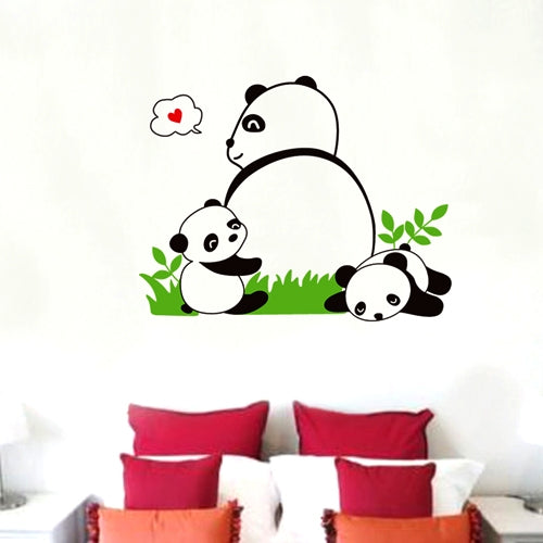 DIY Fashion Self Adhesive PVC Removable Wall Stickers / House Interior Decoration Pictures -- Panda Family, Size: 70cm x 50cm