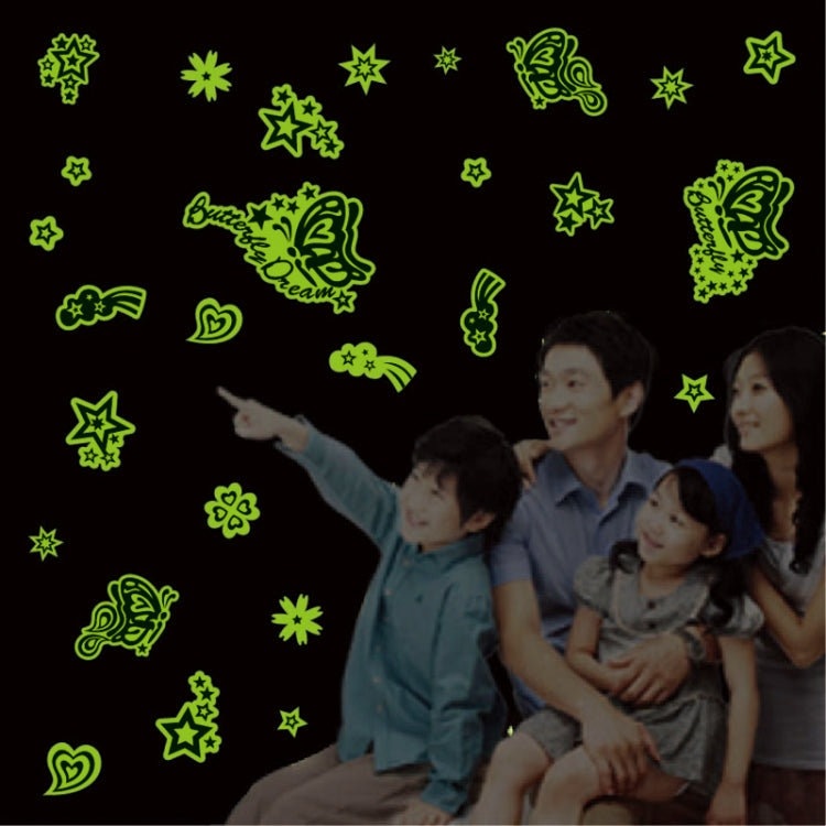 DIY Wall Stickers Decals Glow in Dark Stickers Fluorescent Luminous for Room - Star & Butterfly Pattern