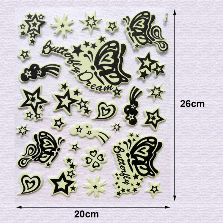 DIY Wall Stickers Decals Glow in Dark Stickers Fluorescent Luminous for Room - Star & Butterfly Pattern
