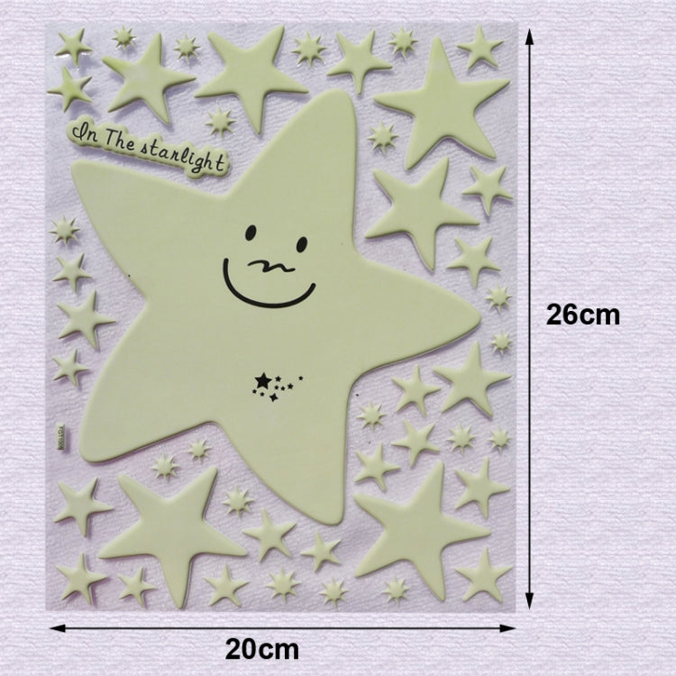 DIY Wall Stickers Decals Glow in Dark Stickers Fluorescent Luminous for Room - Star Pattern