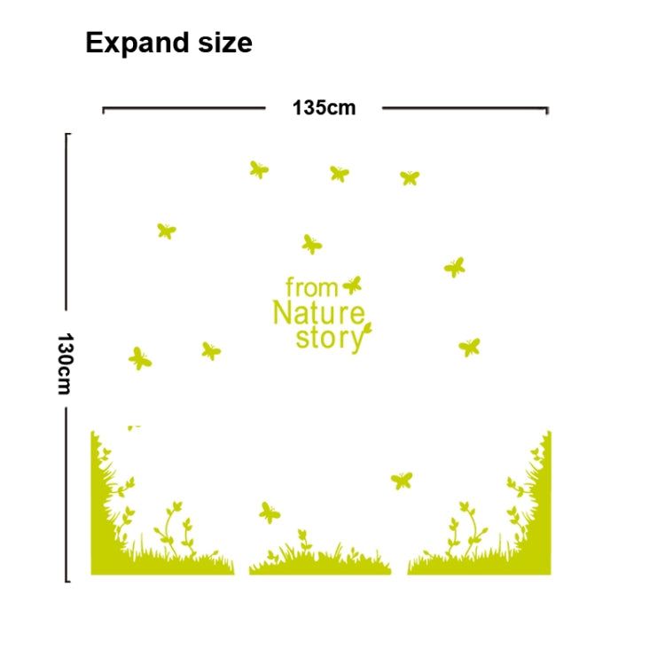 DIY Fashion Self Adhesive PVC Removable Wall Stickers / House Interior Decoration Pictures -- Grass & Butterfly, Size:70cm x 50cm