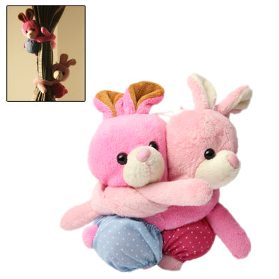 Pair of Super Lovely Cartoon Rabbit Design Curtain Buckles Tiebacks Binds Household Decorator(Pink)