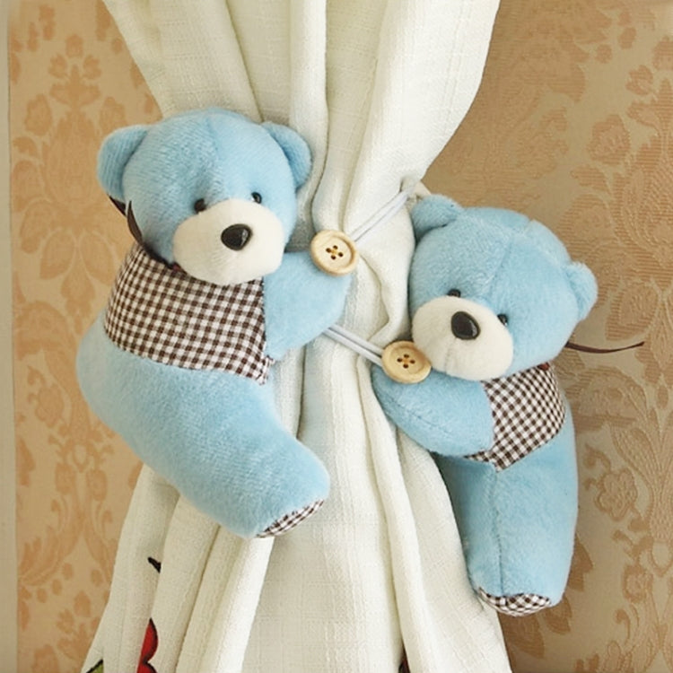 Pair of Super Lovely Cartoon Bear Design Curtain Buckles Tiebacks Binds Household Decorator(Blue)