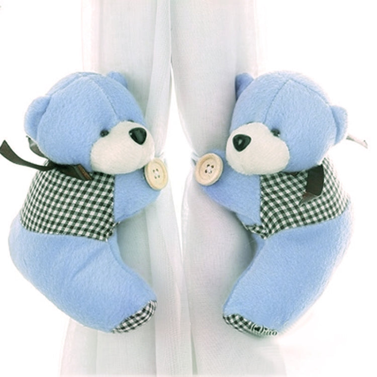 Pair of Super Lovely Cartoon Bear Design Curtain Buckles Tiebacks Binds Household Decorator(Blue)