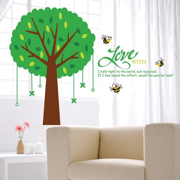 DIY Fashion Self Adhesive PVC Removable Wall Stickers / House Interior Decoration Pictures -- Tree & Bees , Size : 70cm x 50cm