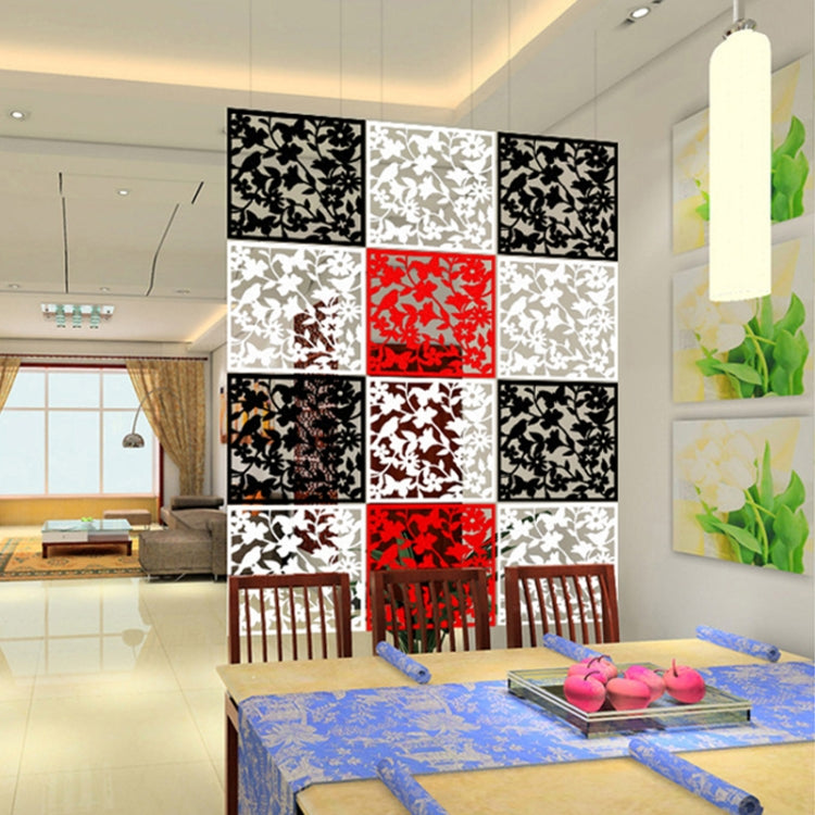 Creative PVC Hollow Pattern Wall Hanging Screen Window Door Decoration of Living Room, 4pcs in one packaging, the price is for 4pcs(White)