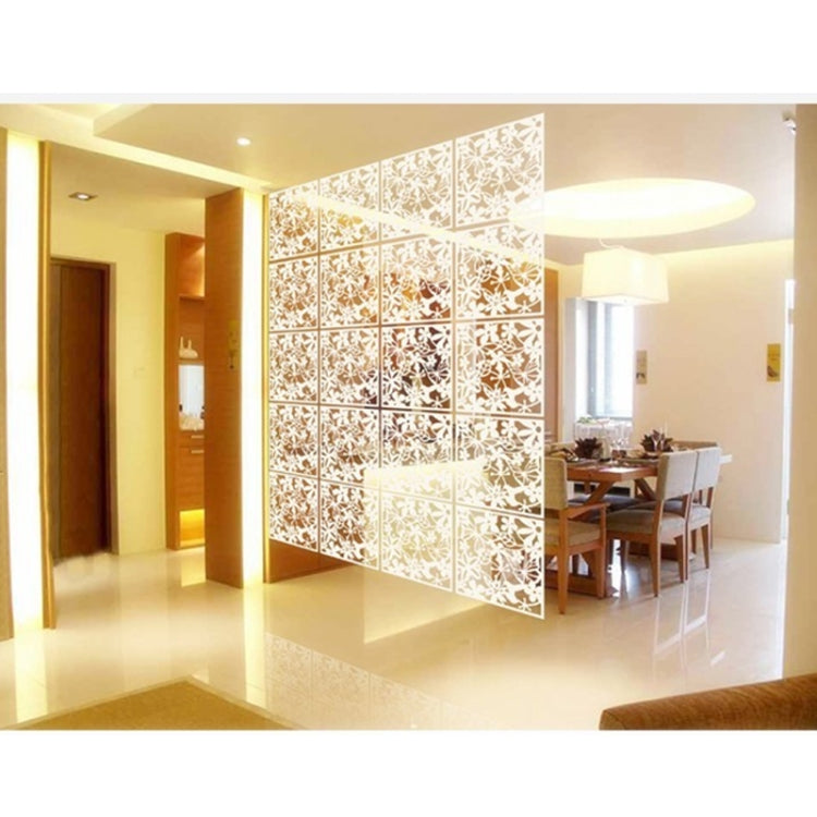 Creative PVC Hollow Pattern Wall Hanging Screen Window Door Decoration of Living Room, 4pcs in one packaging, the price is for 4pcs(White)