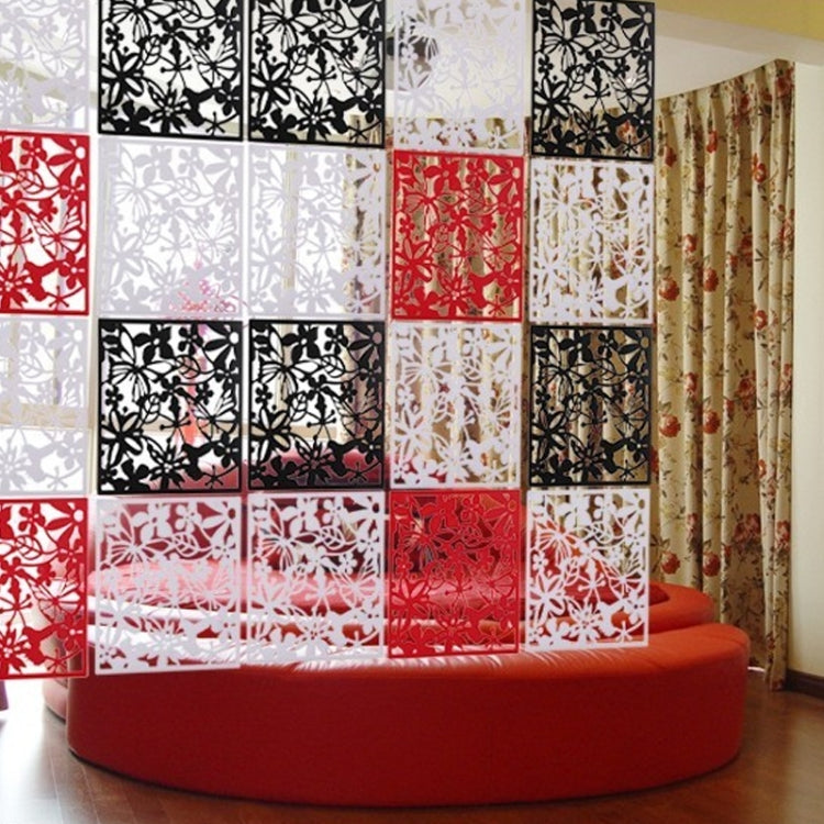 Creative PVC Hollow Pattern Wall Hanging Screen Window Door Decoration of Living Room, 4pcs in one packaging, the price is for 4pcs(White)