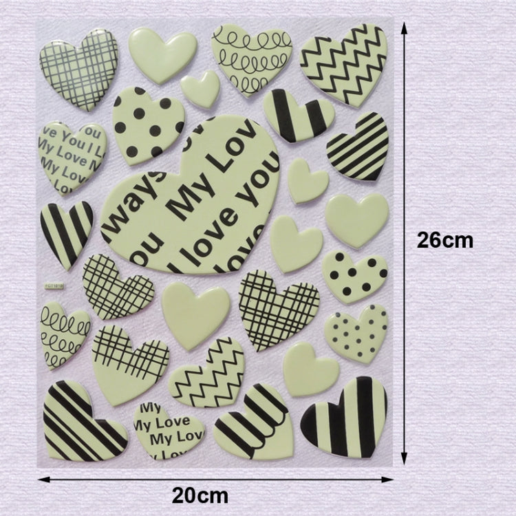 DIY Wall Stickers Decals Glow in Dark Stickers Fluorescent Luminous for Room - Heart Pattern