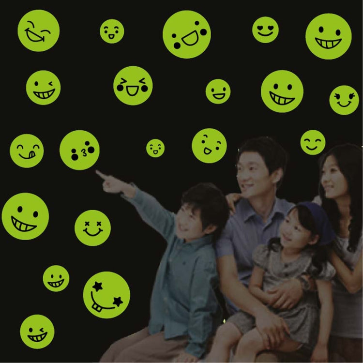 DIY Wall Stickers Decals Glow in Dark Stickers Fluorescent Luminous for Room - Smiling Face Pattern
