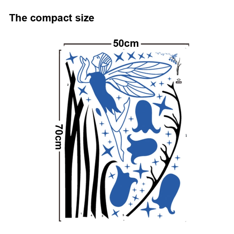 DIY Fashion Self Adhesive PVC Removable Wall Stickers / House Interior Decoration Pictures -- Daffodil & Angel Girl, Size: 70cm x 50cm