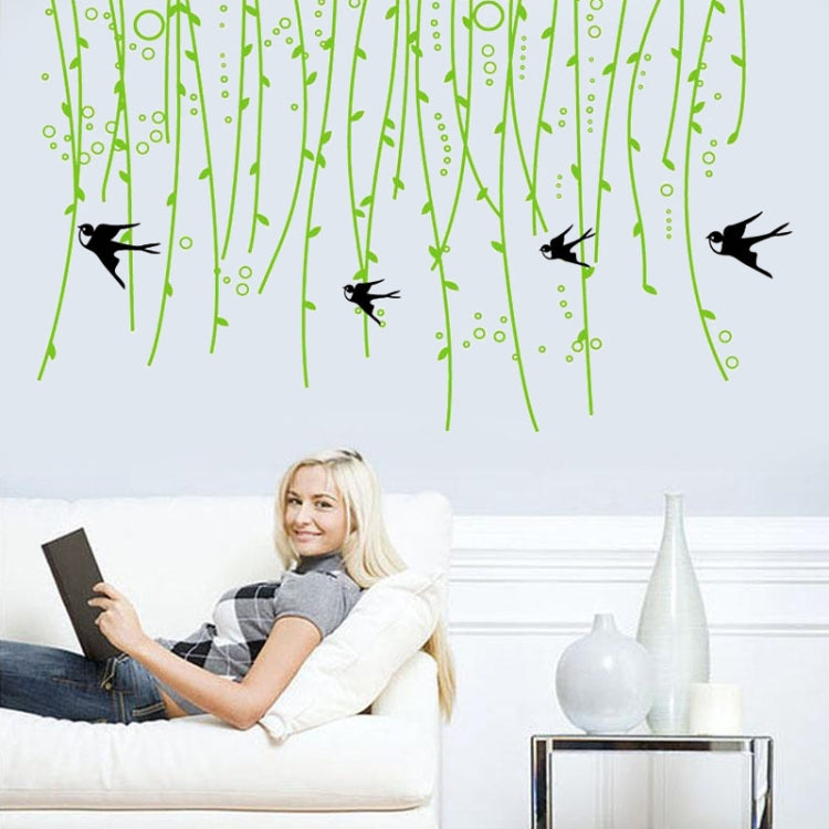 DIY Fashion Self Adhesive PVC Removable Wall Stickers / House Interior Decoration Pictures -- Willow Tree & Bird, Size: 90cm x 60cm