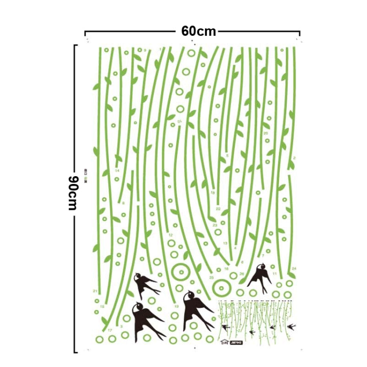 DIY Fashion Self Adhesive PVC Removable Wall Stickers / House Interior Decoration Pictures -- Willow Tree & Bird, Size: 90cm x 60cm