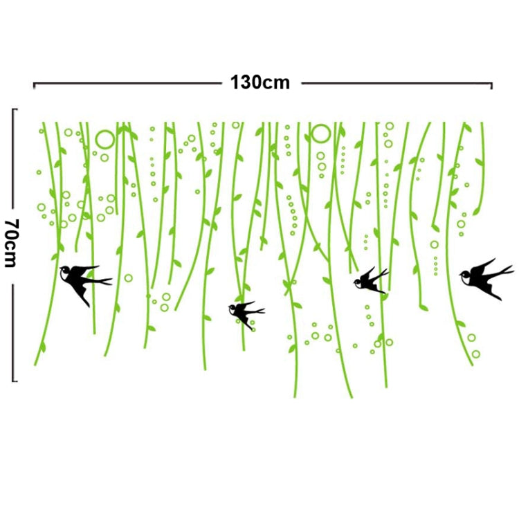 DIY Fashion Self Adhesive PVC Removable Wall Stickers / House Interior Decoration Pictures -- Willow Tree & Bird, Size: 90cm x 60cm