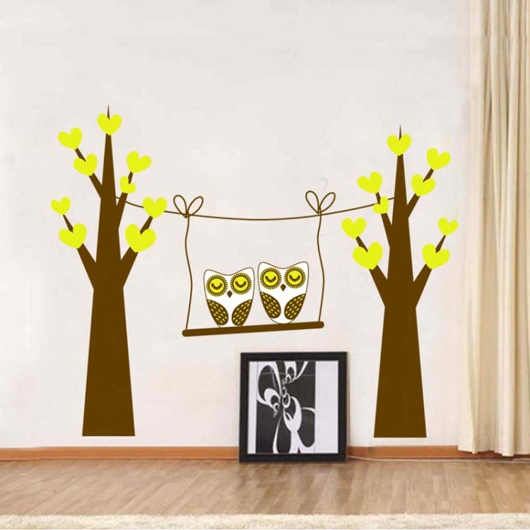 DIY Fashion Self Adhesive PVC Removable Wall Stickers / House Interior Decoration Pictures -- Trees & Owl, Size: 90cm x 60cm