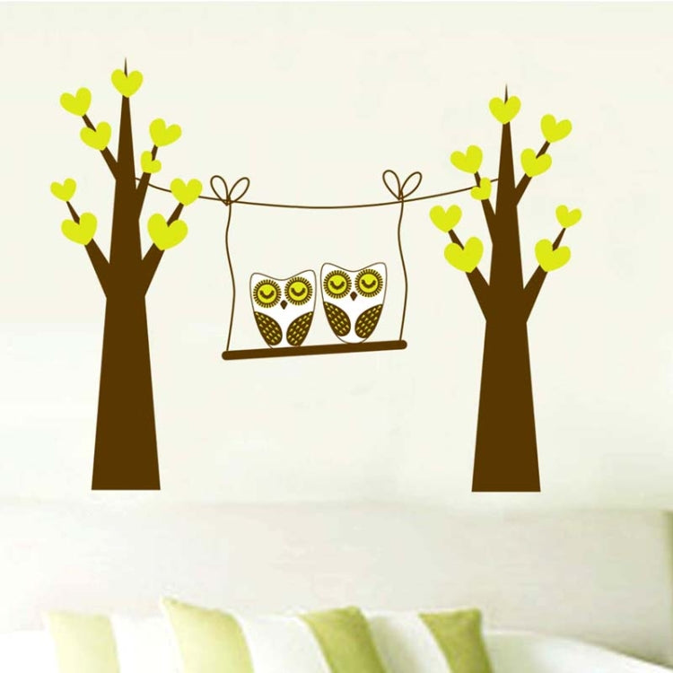 DIY Fashion Self Adhesive PVC Removable Wall Stickers / House Interior Decoration Pictures -- Trees & Owl, Size: 90cm x 60cm