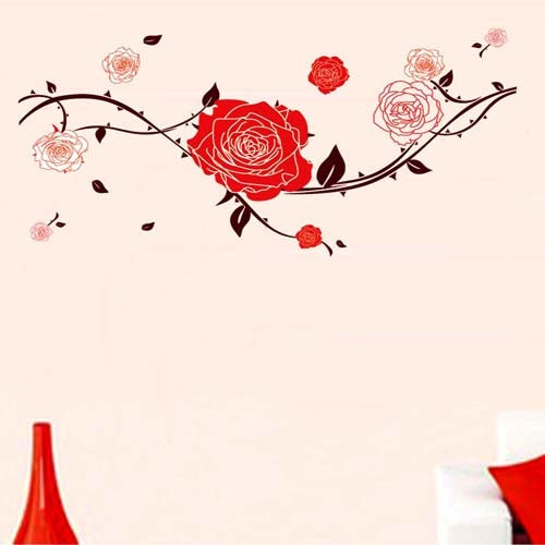 DIY Fashion Self Adhesive PVC Removable Wall Stickers / House Interior Decoration Pictures -- Rich Peony Flowers, Size: 90cm x 60cm