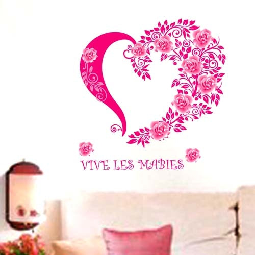 DIY Fashion Self Adhesive PVC Removable Wall Stickers / House Interior Decoration Pictures -- Romantic Rose, Size: 90cm x 60cm
