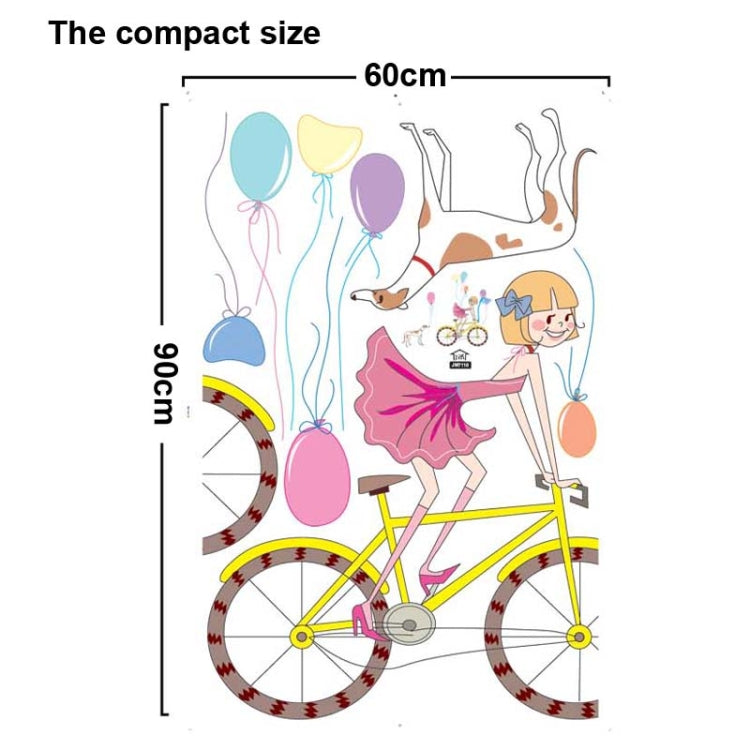 DIY Fashion Self Adhesive PVC Removable Wall Stickers / House Interior Decoration Pictures -- Girl & Little Dog, Size: 90cm x 60cm