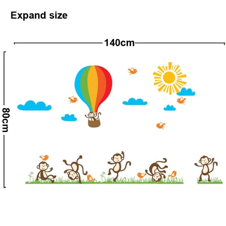 DIY Fashion Self Adhesive PVC Removable Wall Stickers / House Interior Decoration Pictures -- Playful Cartoon Monkey, Size: 90cm x 60cm