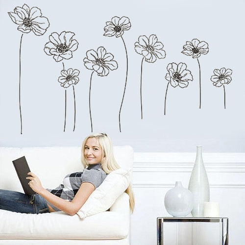 DIY Fashion Self Adhesive PVC Removable Wall Stickers / House Interior Decoration Pictures -- Ink Lotus, Size: 90cm x 60cm