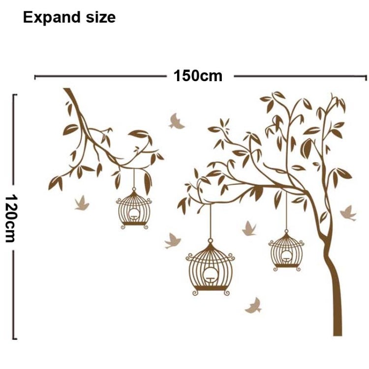 DIY Fashion Self Adhesive PVC Removable Wall Stickers / House Interior Decoration Pictures -- Trees & Birds, Size: 90cm x 60cm