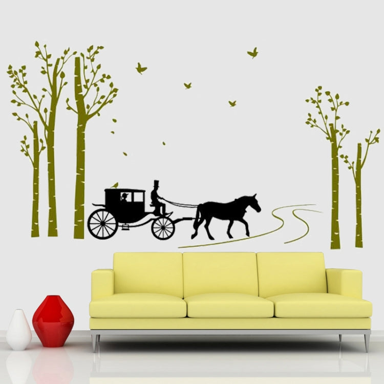 DIY Fashion Self Adhesive PVC Removable Wall Stickers / House Interior Decoration Pictures -- Carriage & Tree, Size: 90cm x 60cm