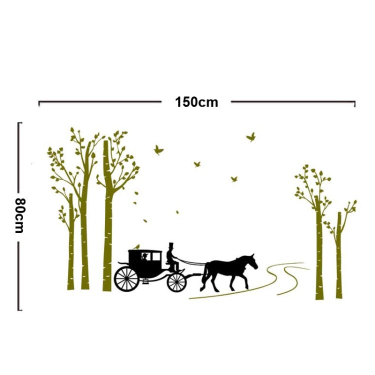 DIY Fashion Self Adhesive PVC Removable Wall Stickers / House Interior Decoration Pictures -- Carriage & Tree, Size: 90cm x 60cm