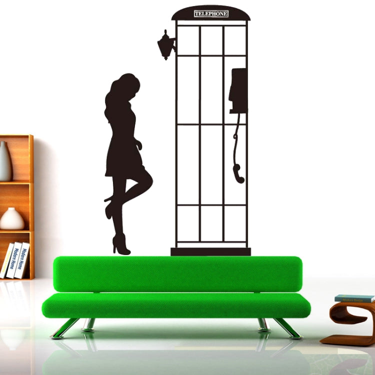 DIY Fashion Self Adhesive PVC Removable Wall Stickers / House Interior Decoration Pictures -- Telephone Booth, Size: 90cm x 60cm