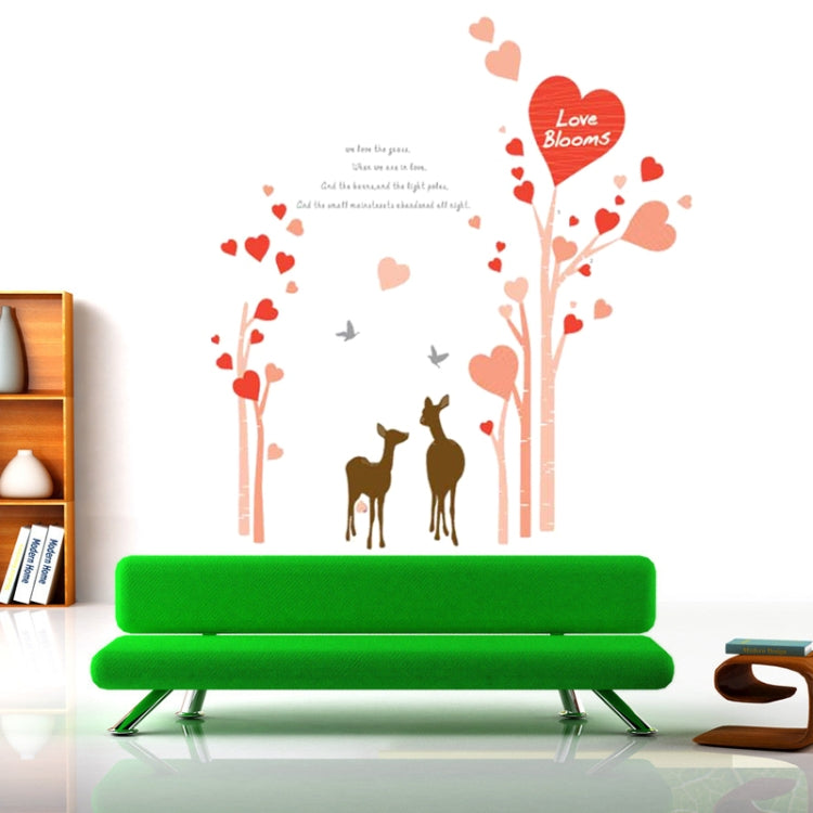 DIY Fashion Self Adhesive PVC Removable Wall Stickers / House Interior Decoration Pictures -- Love Blooms, Size: 90cm x 60cm