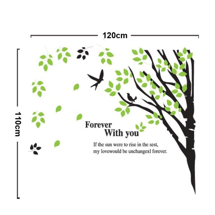 DIY Fashion Self Adhesive PVC Removable Wall Stickers / House Interior Decoration Pictures -- Bird & Tree, Size: 90cm x 60cm