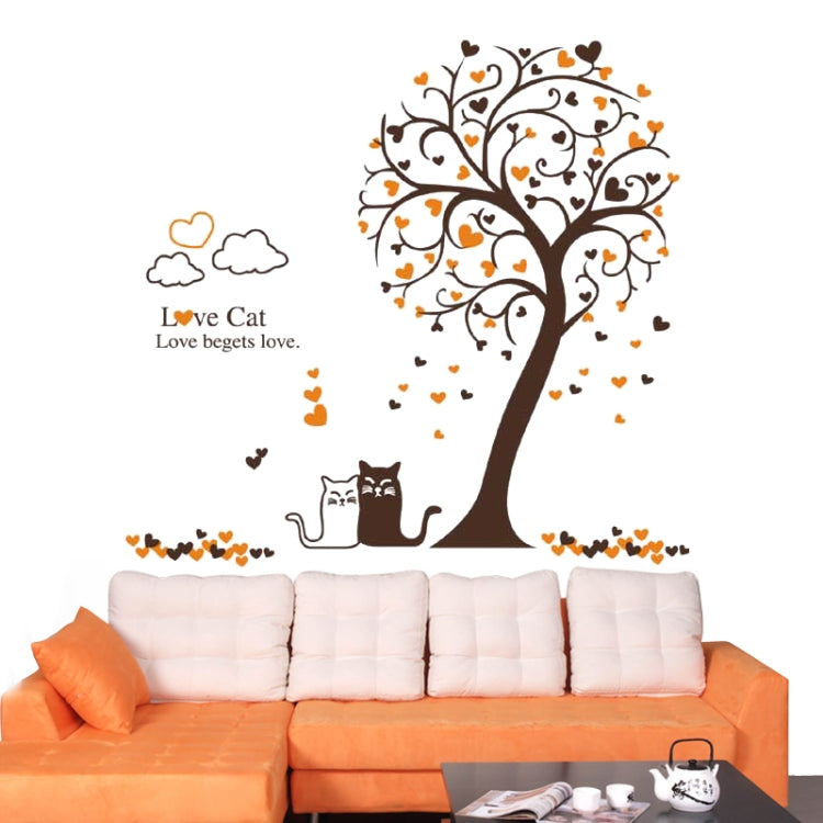 DIY Fashion Self Adhesive PVC Removable Wall Stickers / House Interior Decoration Pictures -- Love Cat, Size: 90cm x 60cm