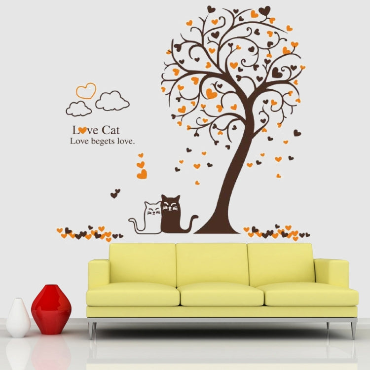 DIY Fashion Self Adhesive PVC Removable Wall Stickers / House Interior Decoration Pictures -- Love Cat, Size: 90cm x 60cm
