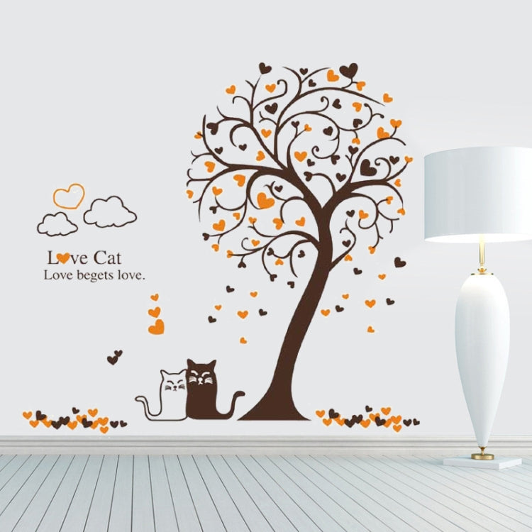 DIY Fashion Self Adhesive PVC Removable Wall Stickers / House Interior Decoration Pictures -- Love Cat, Size: 90cm x 60cm