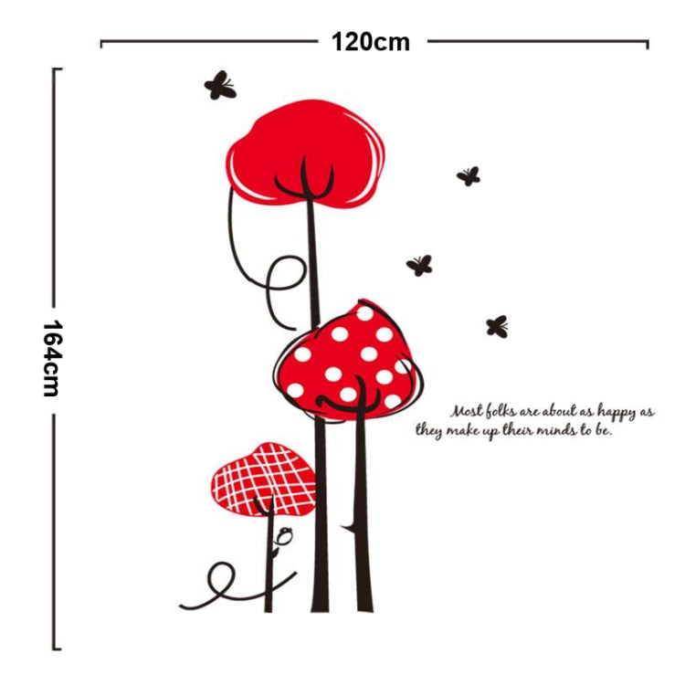 DIY Fashion Self Adhesive PVC Removable Wall Stickers / House Interior Decoration Pictures -- Mushroom, Size: 90cm x 60cm
