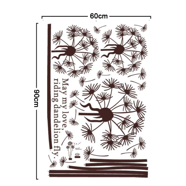 DIY Fashion Self Adhesive PVC Removable Wall Stickers / House Interior Decoration Pictures -- Dandelion, Size: 90cm x 60cm