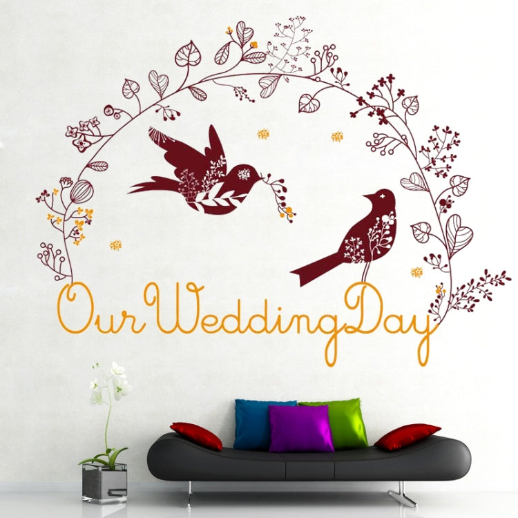 DIY Fashion Self Adhesive PVC Removable Wall Stickers / House Interior Decoration Pictures -- Our Wedding Day, Size: 90cm x 60cm