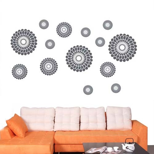 DIY Fashion Self Adhesive PVC Removable Wall Stickers / House Interior Decoration Pictures -- Abstract Flower Petals, Size: 90cm x 60cm