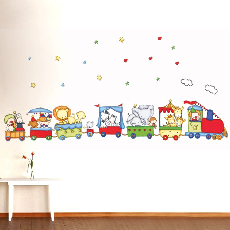 DIY Fashion Self Adhesive PVC Removable Wall Stickers / House Interior Decoration Pictures -- Cartoon Train, Size: 90cm x 60cm