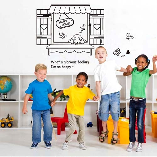 DIY Fashion Self Adhesive PVC Removable Wall Stickers / House Interior Decoration Pictures -- Lazy Dog, Size: 90cm x 60cm