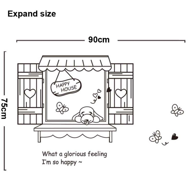 DIY Fashion Self Adhesive PVC Removable Wall Stickers / House Interior Decoration Pictures -- Lazy Dog, Size: 90cm x 60cm