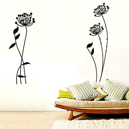 DIY Fashion Self Adhesive PVC Removable Wall Stickers / House Interior Decoration Pictures -- Lines Lotus, Size: 90cm x 60cm