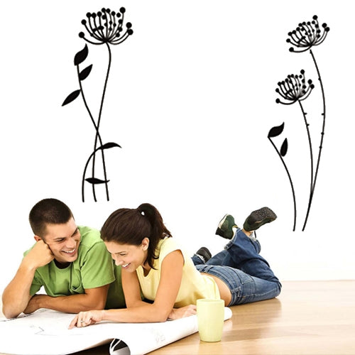 DIY Fashion Self Adhesive PVC Removable Wall Stickers / House Interior Decoration Pictures -- Lines Lotus, Size: 90cm x 60cm