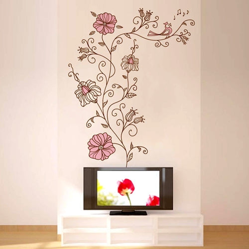 DIY Fashion Self Adhesive PVC Removable Wall Stickers / House Interior Decoration Pictures --Trees & Birds, Size: 90cm x 60cm